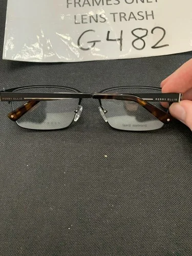 Perry Ellis PE382-1 Eyeglasses Frames Black Round Full Wire Rim 48-18-140 3