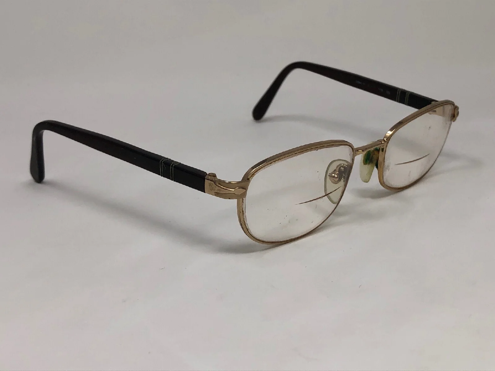 PERSOL 2084-V 515 Eyeglasses Frame Italy 52-19-135 Gold/Dark Brown Clear II12 4