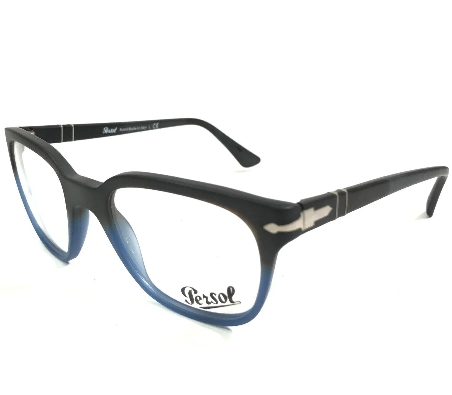 Persol 3093-V 9026 Eyeglasses Frames Matte Gray Blue Square Horn Rim 50-20-145