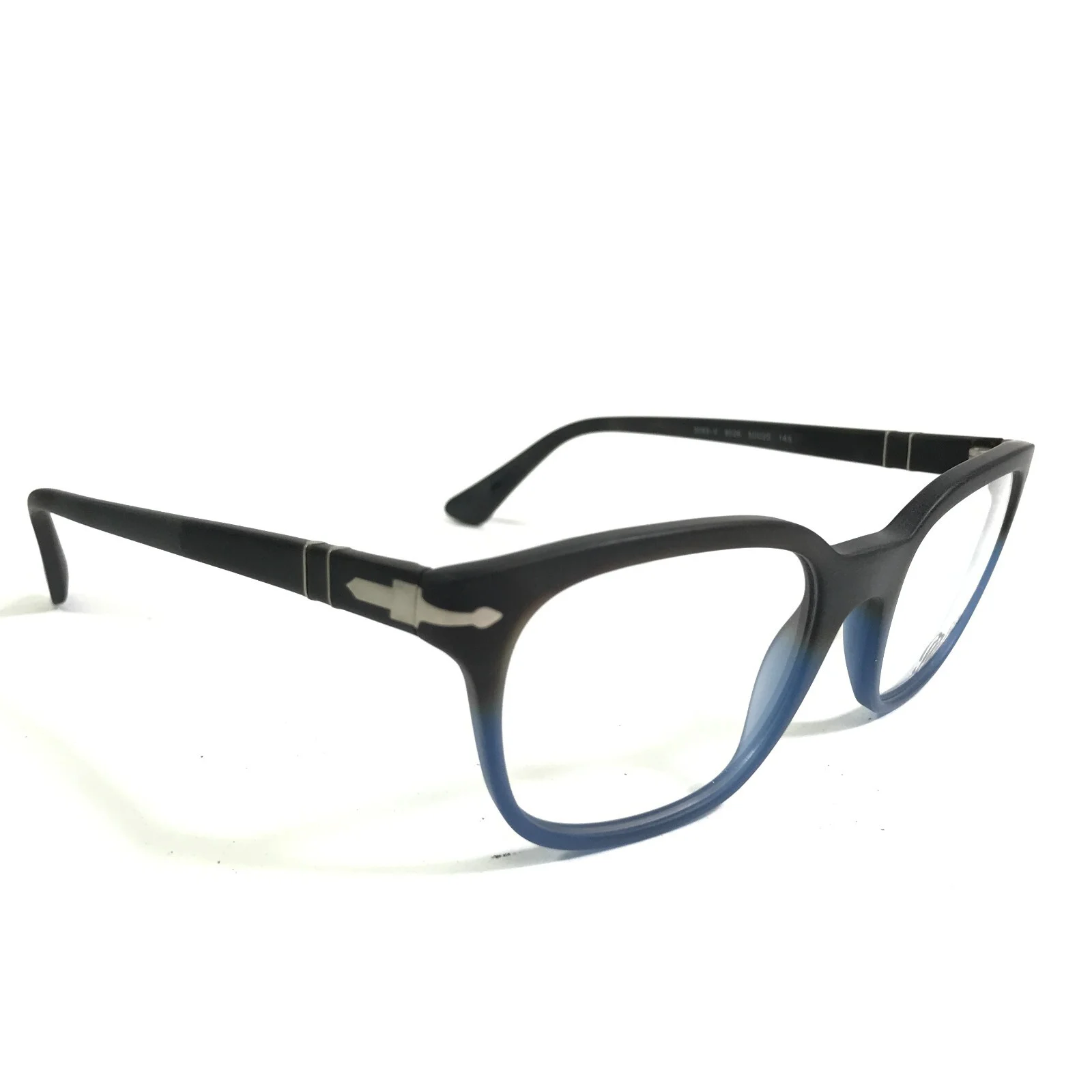 Persol 3093-V 9026 Eyeglasses Frames Matte Gray Blue Square Horn Rim 50-20-145 3