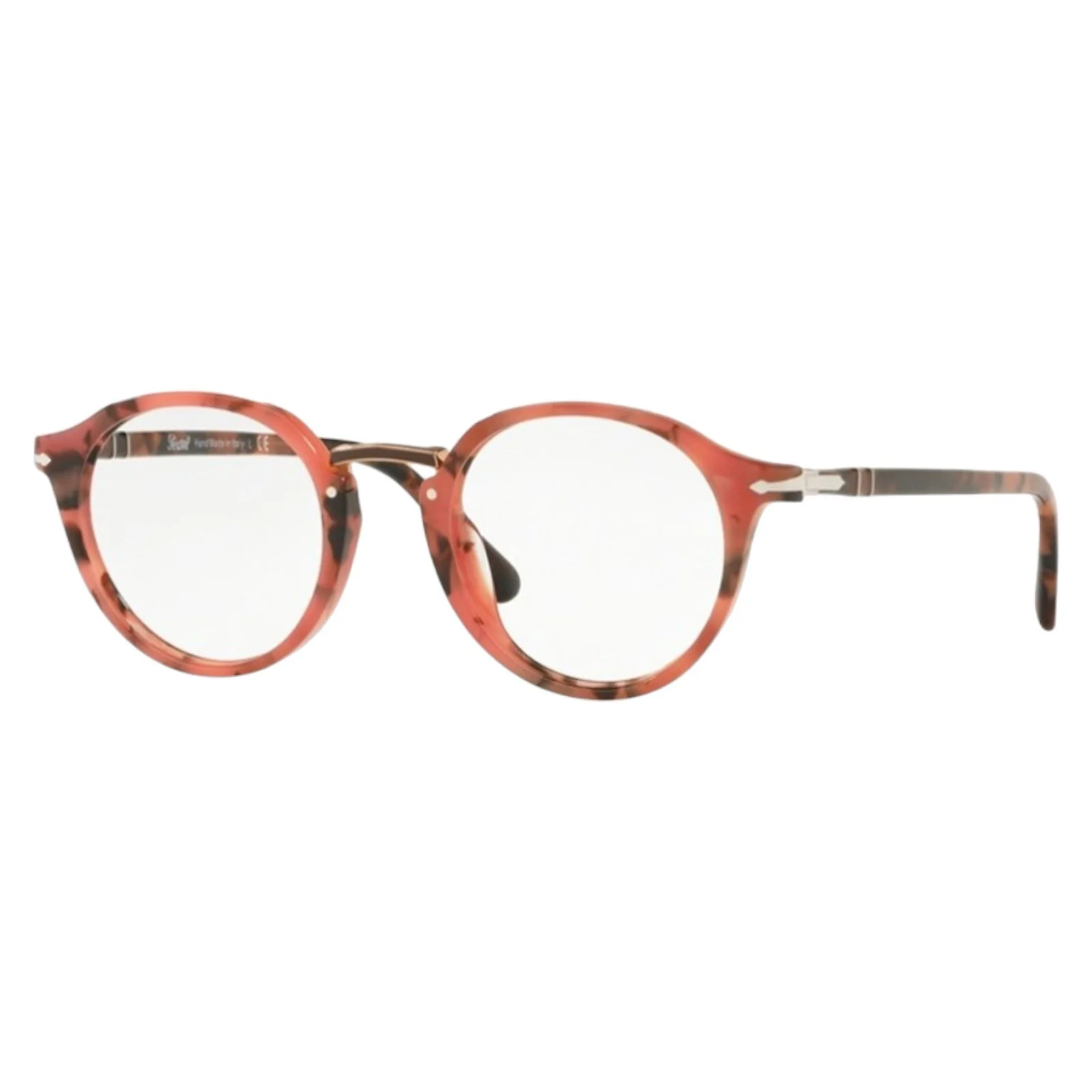 Persol 3185V Round Eyeglasses 1069 Tortoise Pink w/Demo Lens with Case 46mm