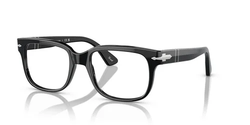 Persol 3252V 95 Black Silver Eyeglasses Frame Men Square Large 52mm
