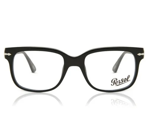 Persol 3252V 95 Black Silver Eyeglasses Frame Men Square Large 52mm 2