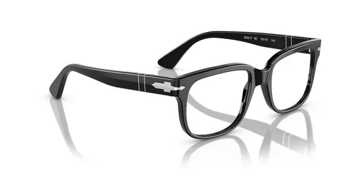 Persol 3252V 95 Black Silver Eyeglasses Frame Men Square Large 52mm 4