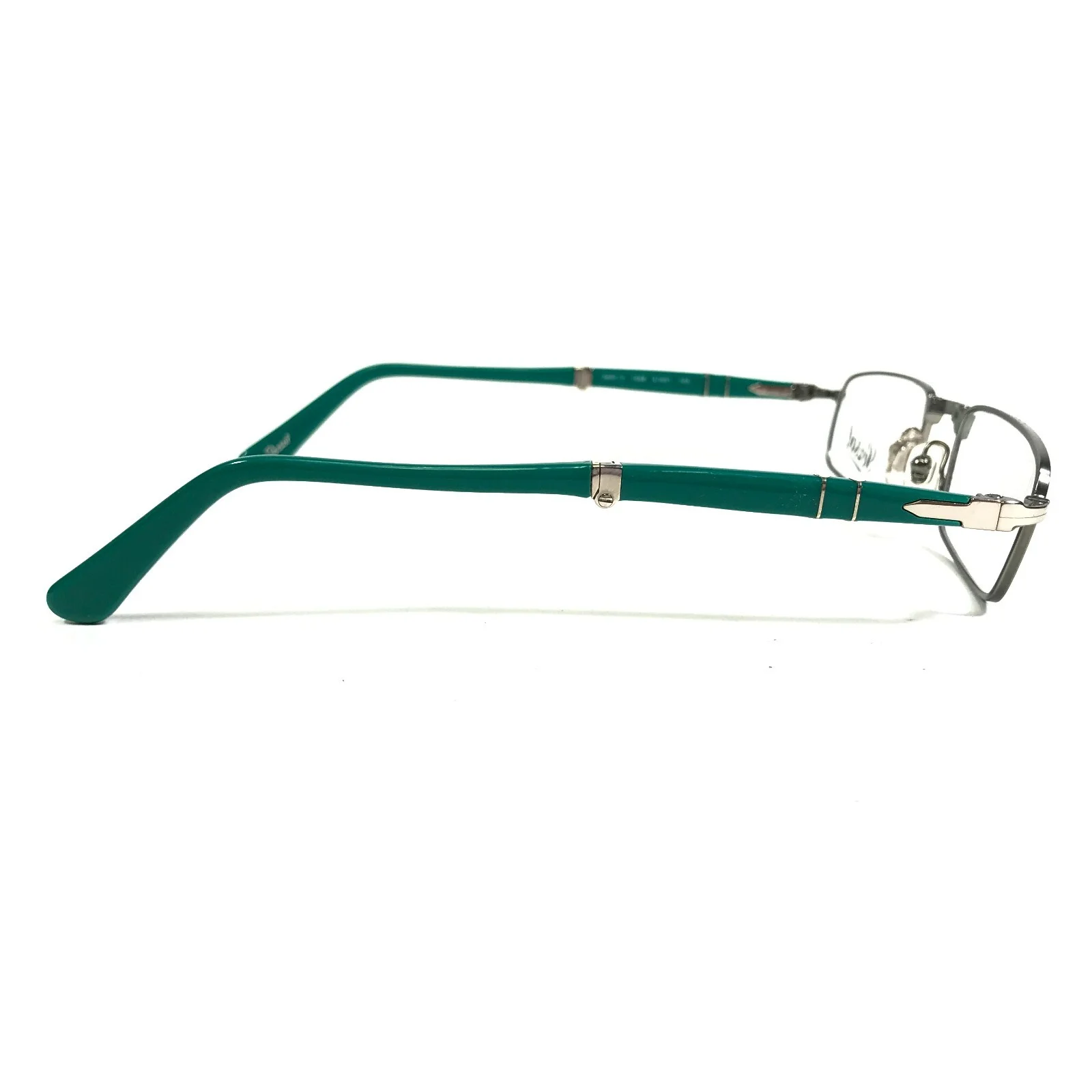 Persol Eyeglasses Frames 2401-V 1058 Green Silver Collapsible Foldable 51-21-145 3