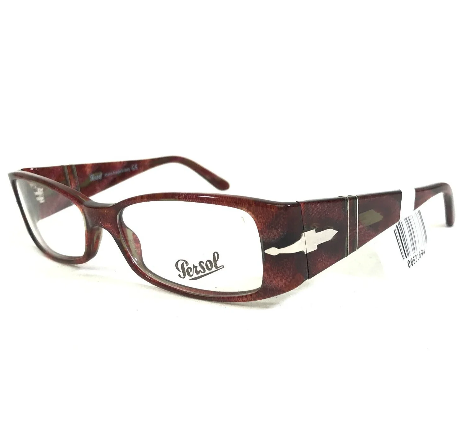 Persol Eyeglasses Frames 2853-V 774 Red Purple Clear Sparkly Silver 51-15-135