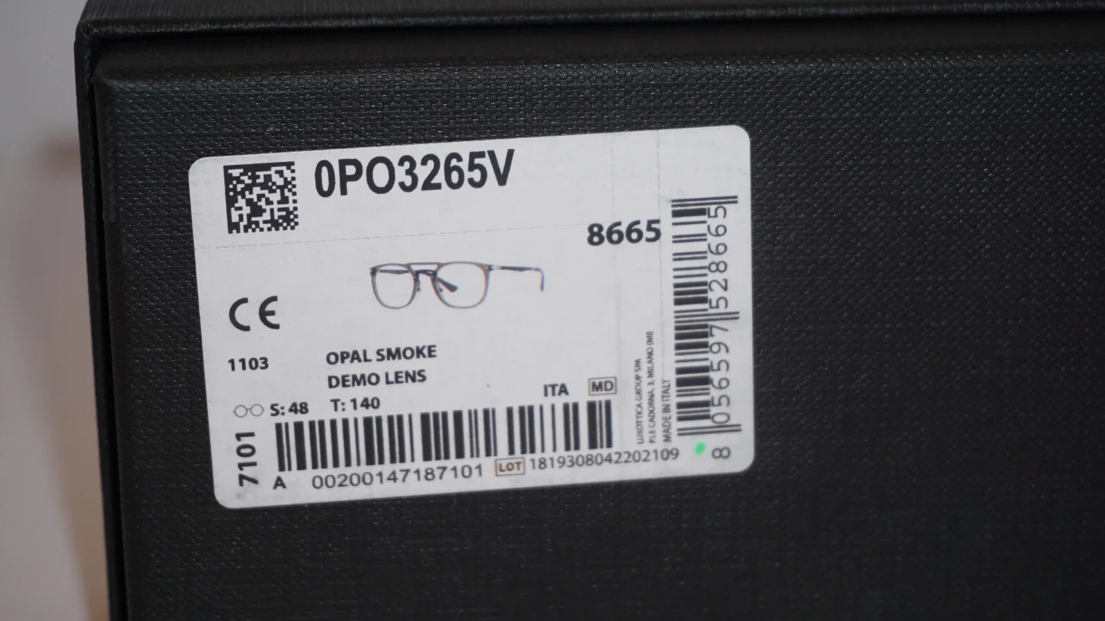 Persol Eyeglasses New Opal Smoke Demo Lens PO3265V 1103 48 22 140 2