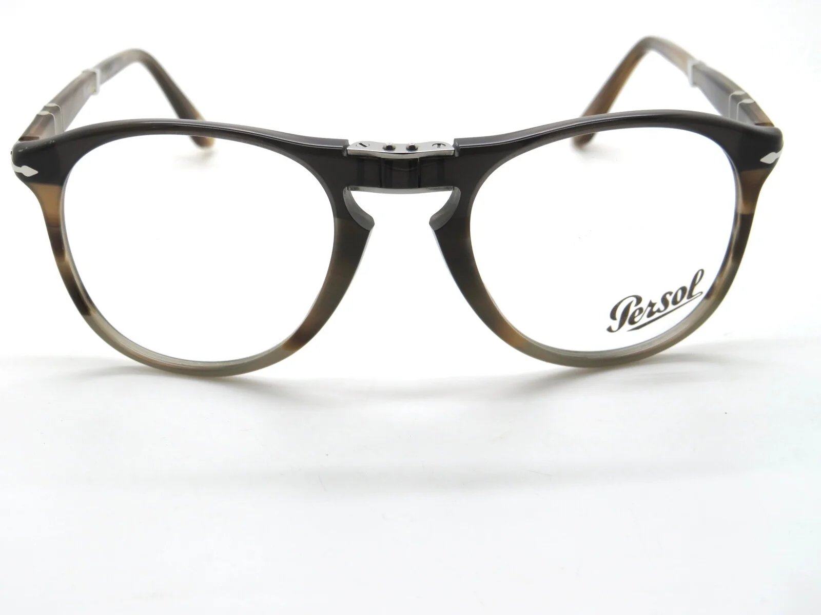 PERSOL PO 9714VM 1135 Black Striped Brown Grey RX 52mm Folding Eyeglasses 3
