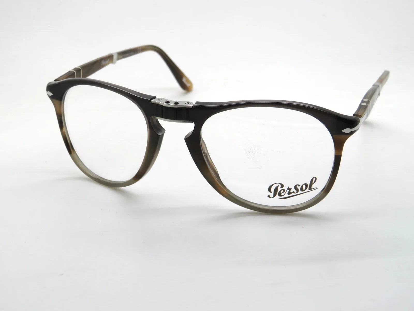 PERSOL PO 9714VM 1135 Black Striped Brown Grey RX 52mm Folding Eyeglasses 4