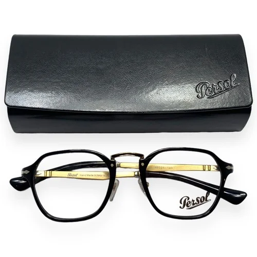 PERSOL PO3243V 95 Black Demo Lens Square Unisex Eyeglasses 48 mm New Old Stock