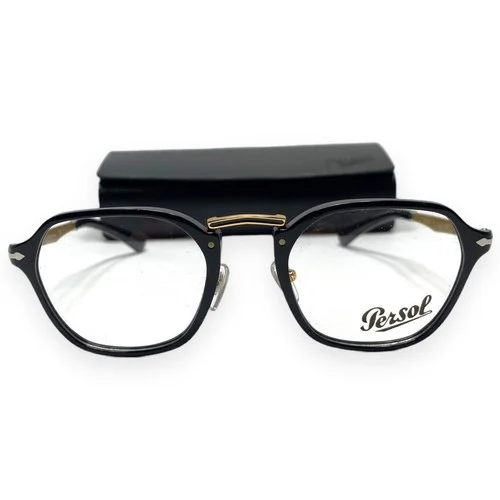 PERSOL PO3243V 95 Black Demo Lens Square Unisex Eyeglasses 48 mm New Old Stock 2
