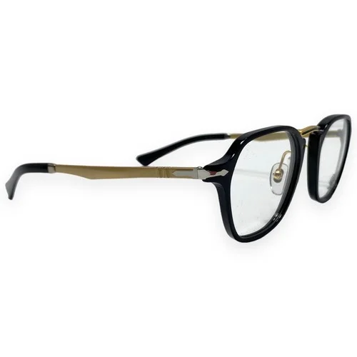 PERSOL PO3243V 95 Black Demo Lens Square Unisex Eyeglasses 48 mm New Old Stock 3