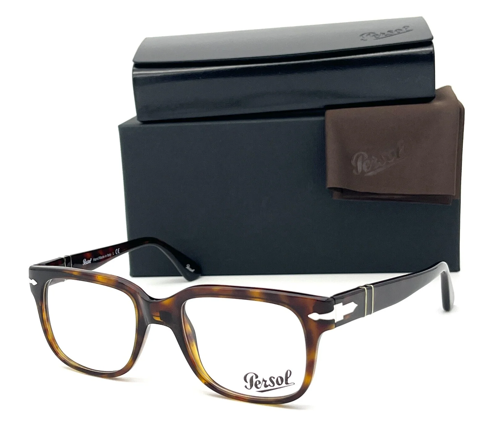 PERSOL PO3252 24 Havana / Demo Lens 50mm Eyeglasses