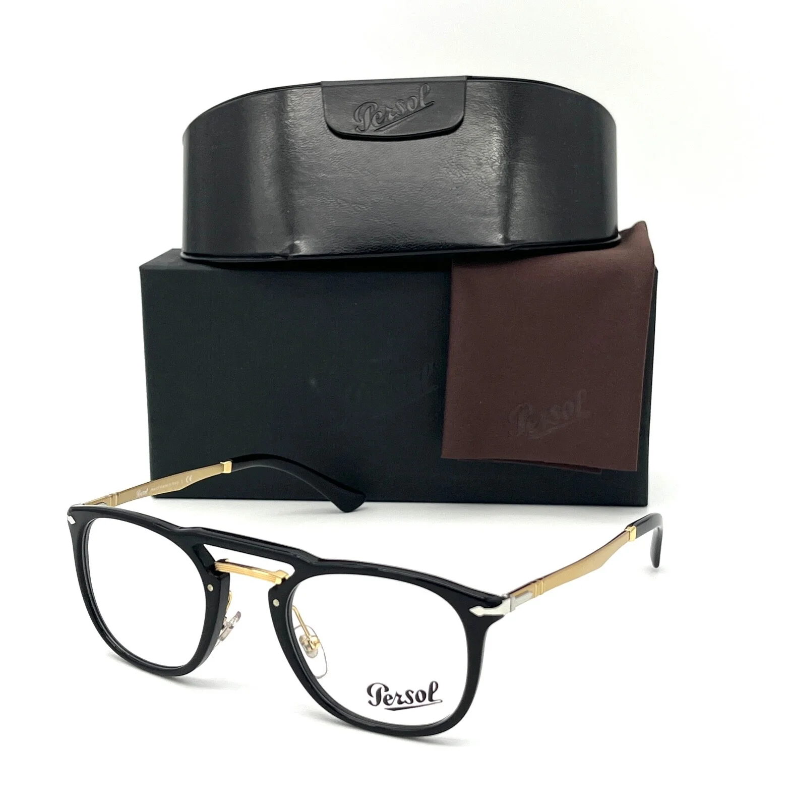 PERSOL PO3265V 95 Black Gold / Demo Lens 48mmmm Eyeglasses