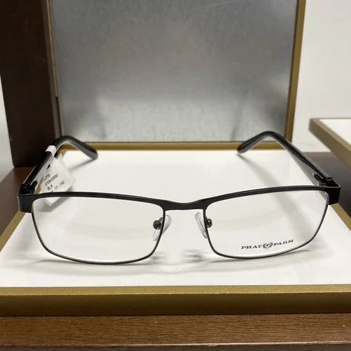Phat Farm HV709 BLK Black Rectangular Full Rim Eyeglass Frames 55-17-140 2