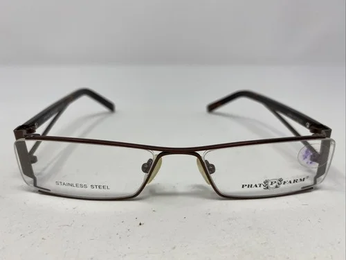 Phat Farm M527 MBWN 53-18-135 Matte Brown Metal Full Rim Eyeglasses Frame -L39