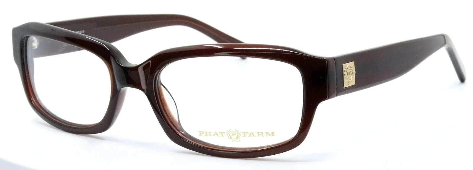 PHAT FARM MOD.613 DBWN Dark Brown Mens Rectangular Eyeglasses Frames 55-19-145