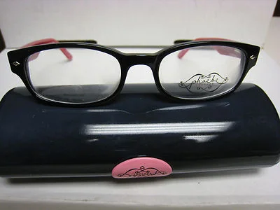 Phoebe Couture Eyeglass Frames P240 BLACK 50-17-135 With Case Foggy lens