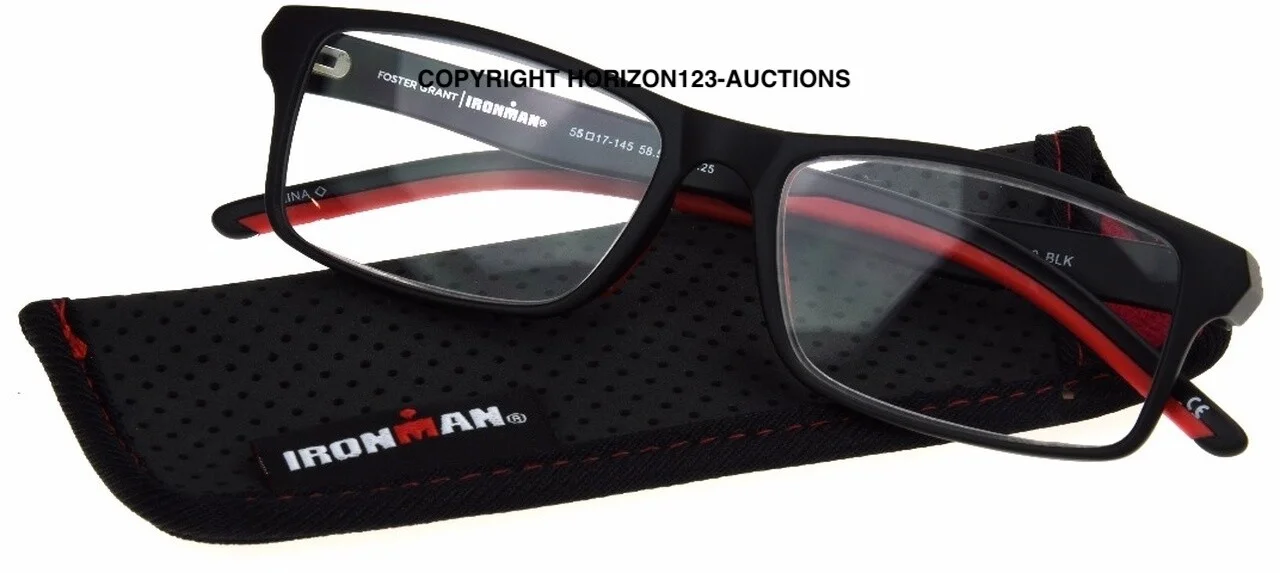 🔥PICK YOUR STRENGTH🔥NEW Foster Grant IRONMAN IM2000 Reading Glasses-Black/Red