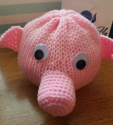 Pig Eyeglass Holder - Handmade with Polyester Yarn 2