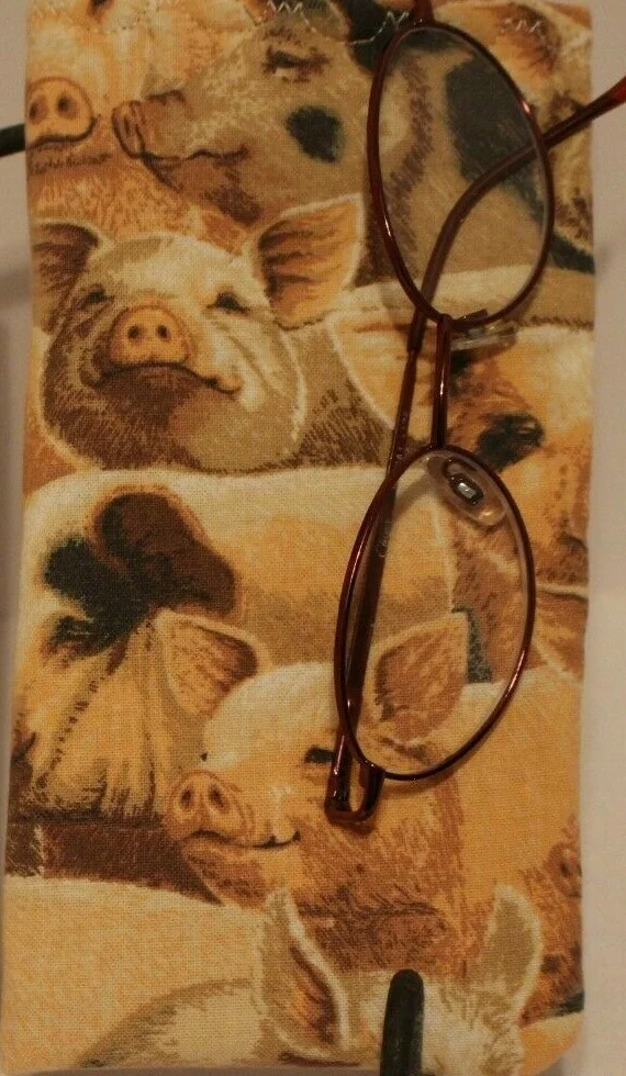 PIGS CLOTH EYE GLASS SUNGLASSES SOFT CASE HOLDER NEW HANDMADE 2