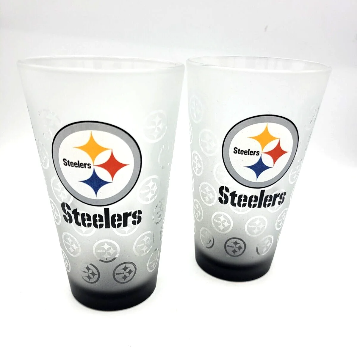 Pittsburgh Steelers 16oz Satin Etch Pint Glass Tumber Glass Preowned 2