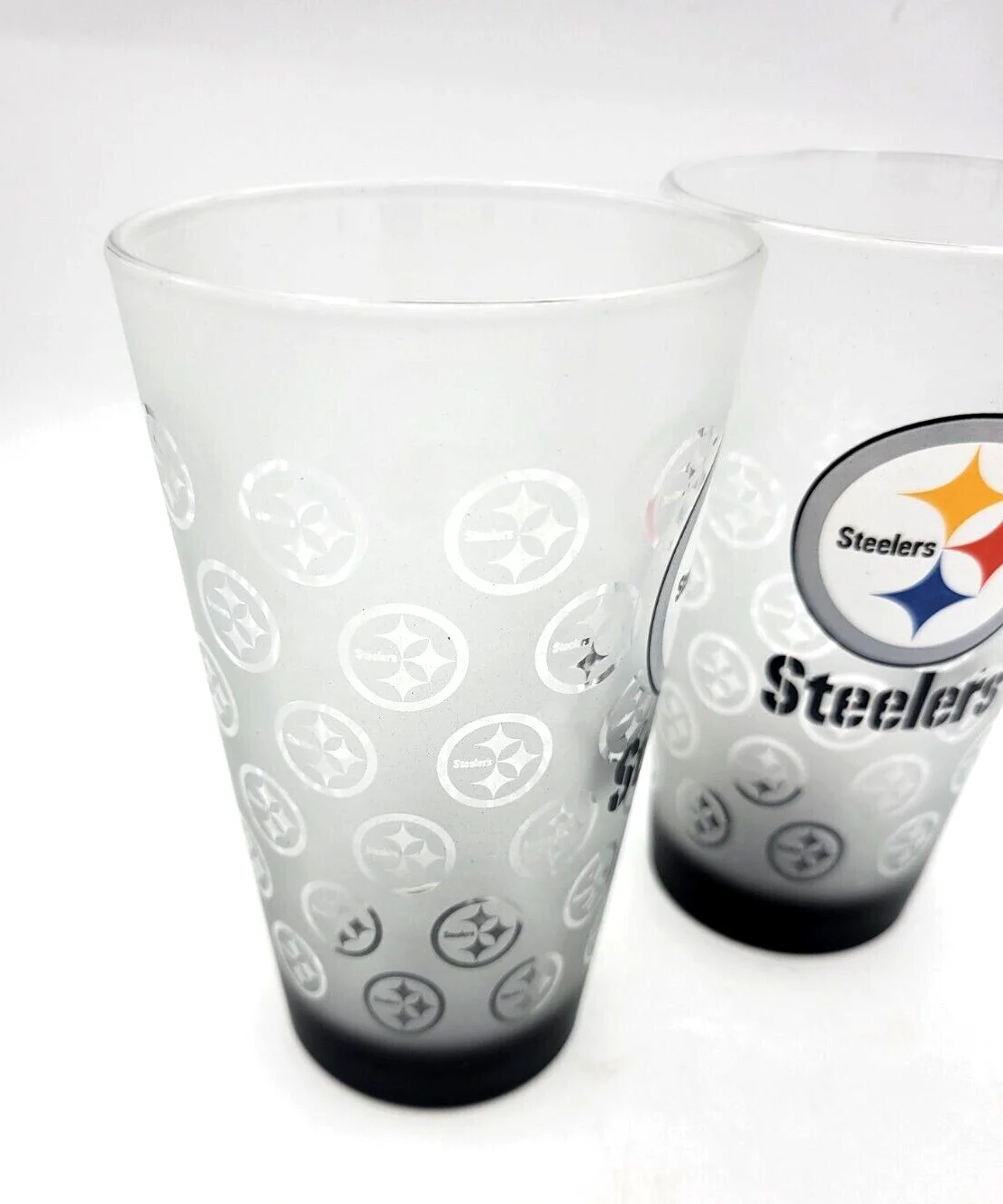 Pittsburgh Steelers 16oz Satin Etch Pint Glass Tumber Glass Preowned 3