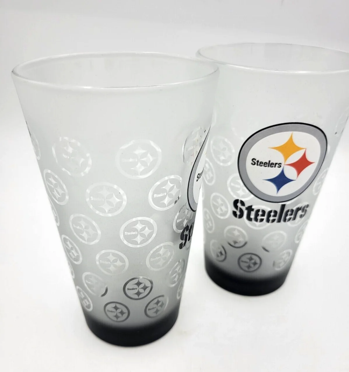 Pittsburgh Steelers 16oz Satin Etch Pint Glass Tumber Glass Preowned 4