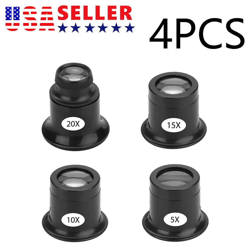 Pocket Magnifying Jewelry Eye Glass Magnifier Jewelers Coins Loop 5X 10X 15X 20X