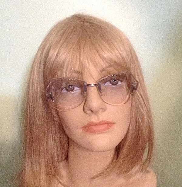 Polaris Stella Rimless Butterfly Tinted Lens Eyeglasses Frames Sweden Vintage 2