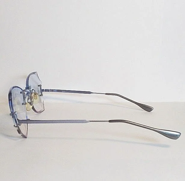 Polaris Stella Rimless Butterfly Tinted Lens Eyeglasses Frames Sweden Vintage 3