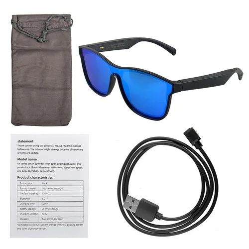 Polarized Bluetooth 5.0 Smart Glasses Audio Sunglasses w/ Speaker Voice Control 4