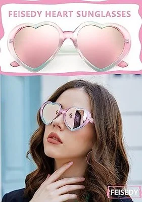 Polarized Heart Shaped Sunglasses Oversized Vintage Fashion Love Eyeglasses Part 3
