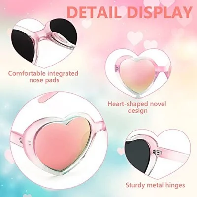 Polarized Heart Shaped Sunglasses Oversized Vintage Fashion Love Eyeglasses Part 4