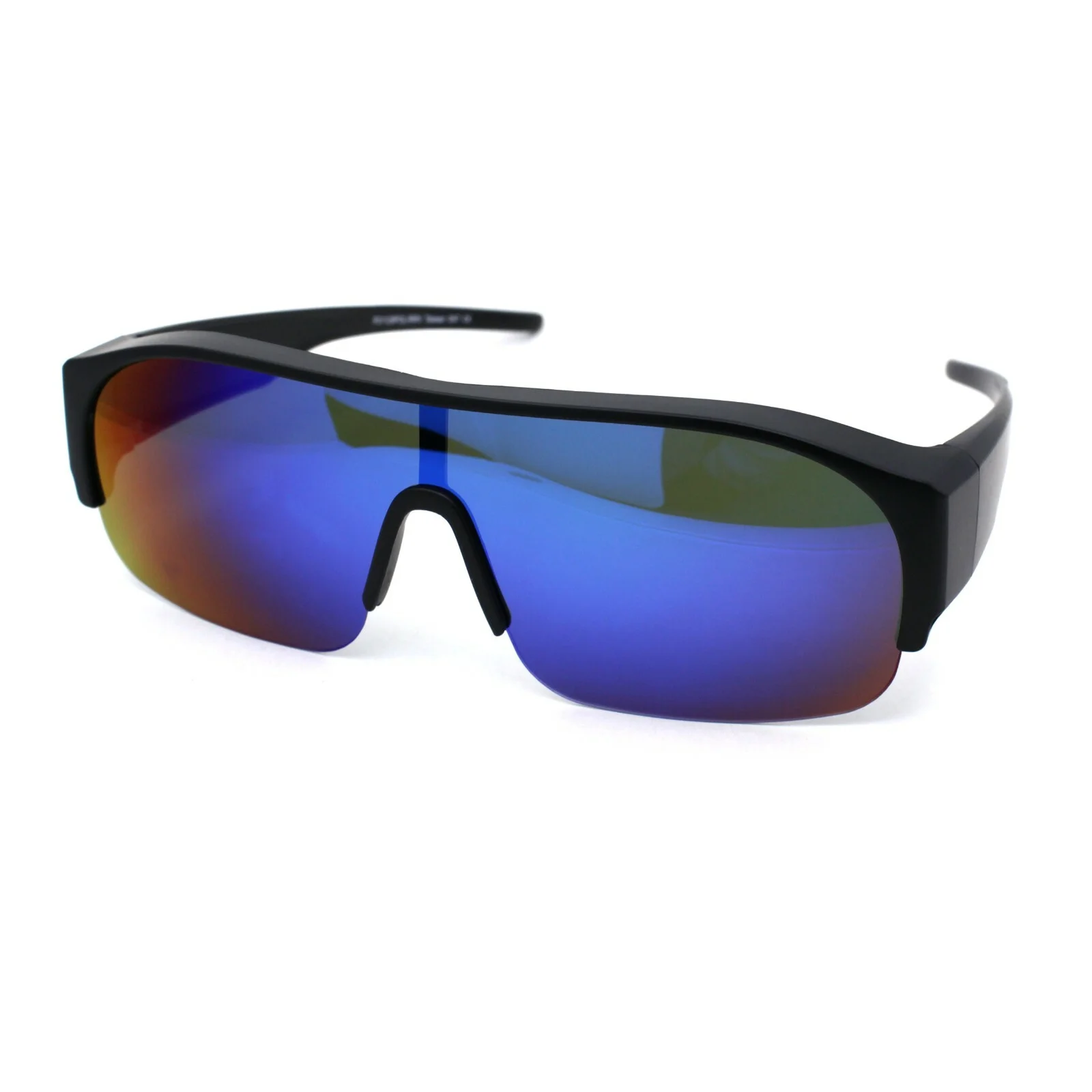 Polarized Mirror 60mm Half Rim Rectangle Wear Over Eyeglasses Sunglasses 2