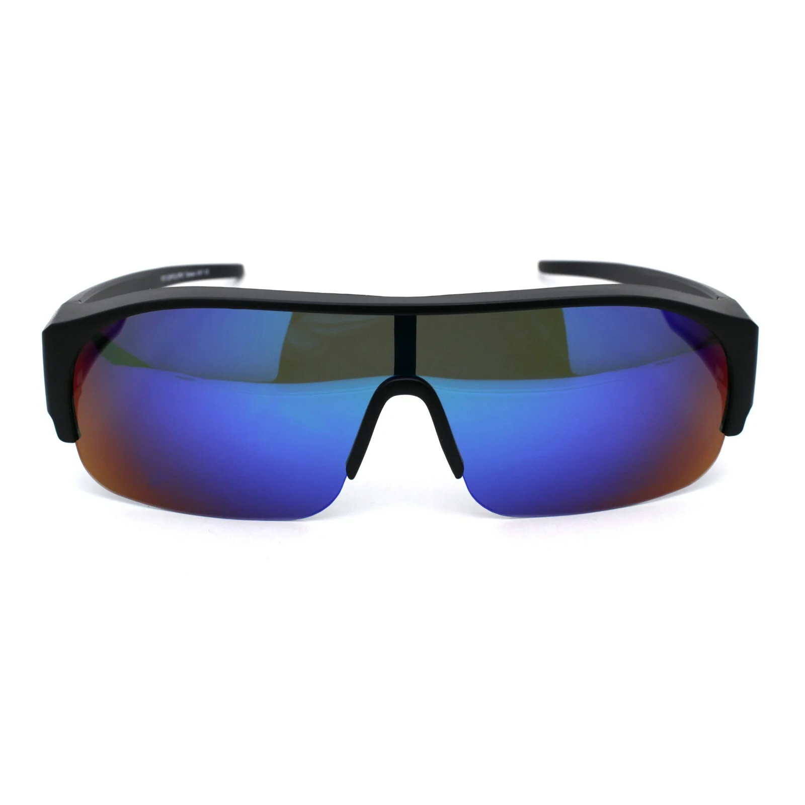Polarized Mirror 60mm Half Rim Rectangle Wear Over Eyeglasses Sunglasses 3
