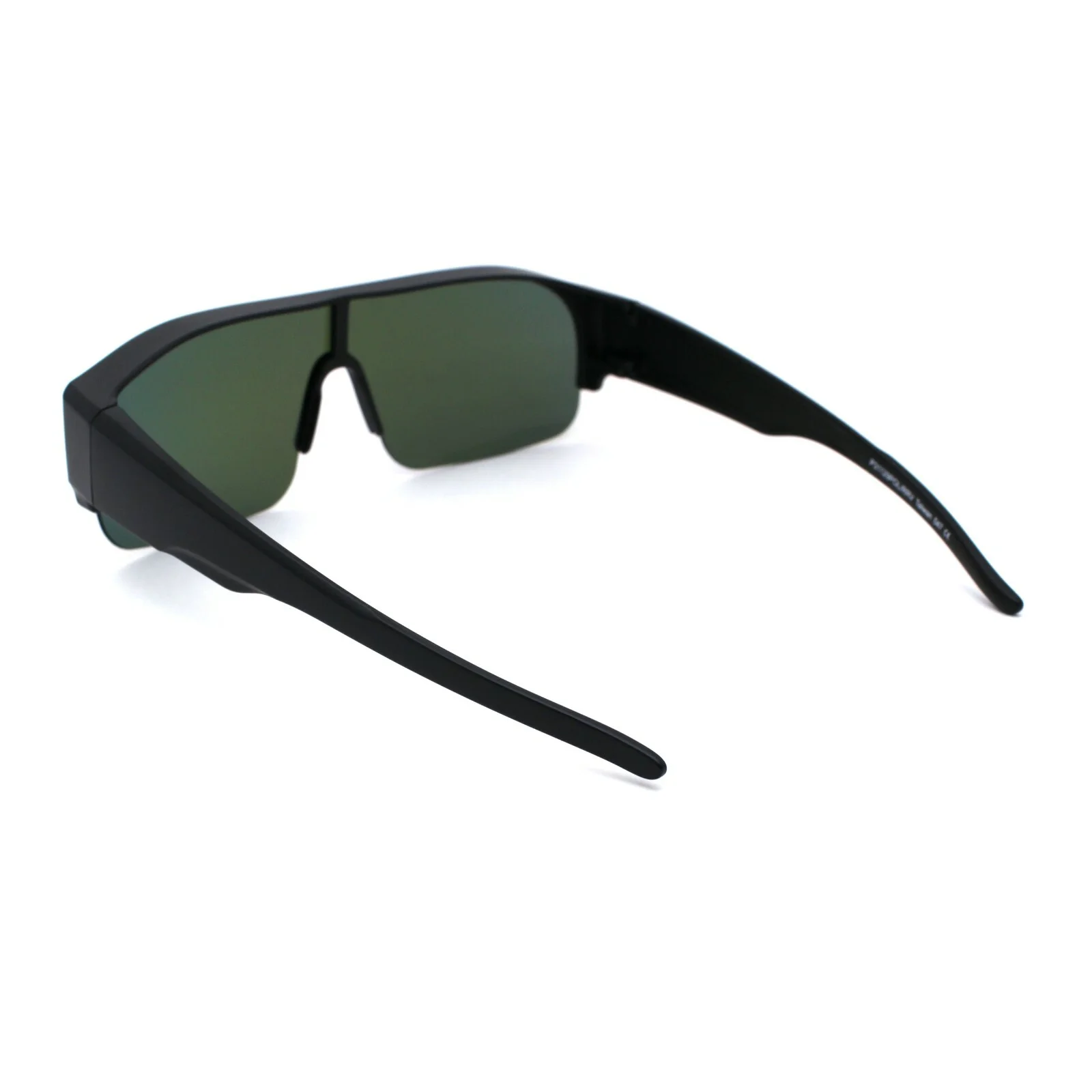 Polarized Mirror 60mm Half Rim Rectangle Wear Over Eyeglasses Sunglasses 4