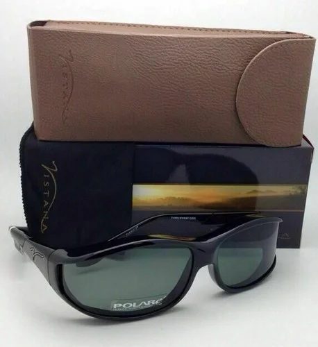Polarized Vistana Sunglasses W602G Fits Over Small Rx Eyeglasses Black with Grey