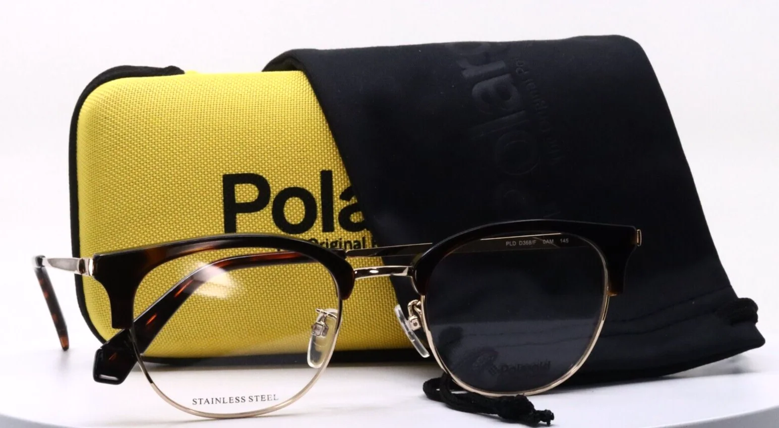 POLAROID PDL D368/F 0AM Tortoise Unisex Clubmaster Eyeglasses 50-21-145 B:42 Y