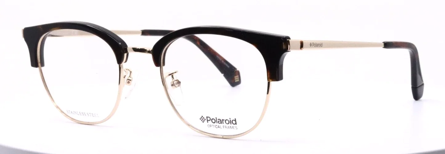 POLAROID PDL D368/F 0AM Tortoise Unisex Clubmaster Eyeglasses 50-21-145 B:42 Y 2