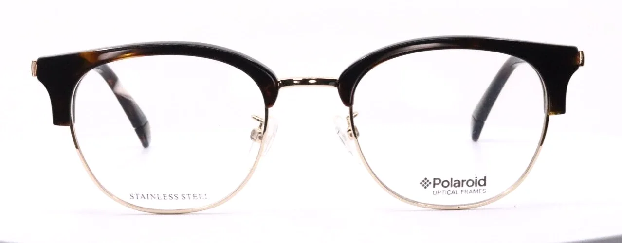 POLAROID PDL D368/F 0AM Tortoise Unisex Clubmaster Eyeglasses 50-21-145 B:42 Y 3
