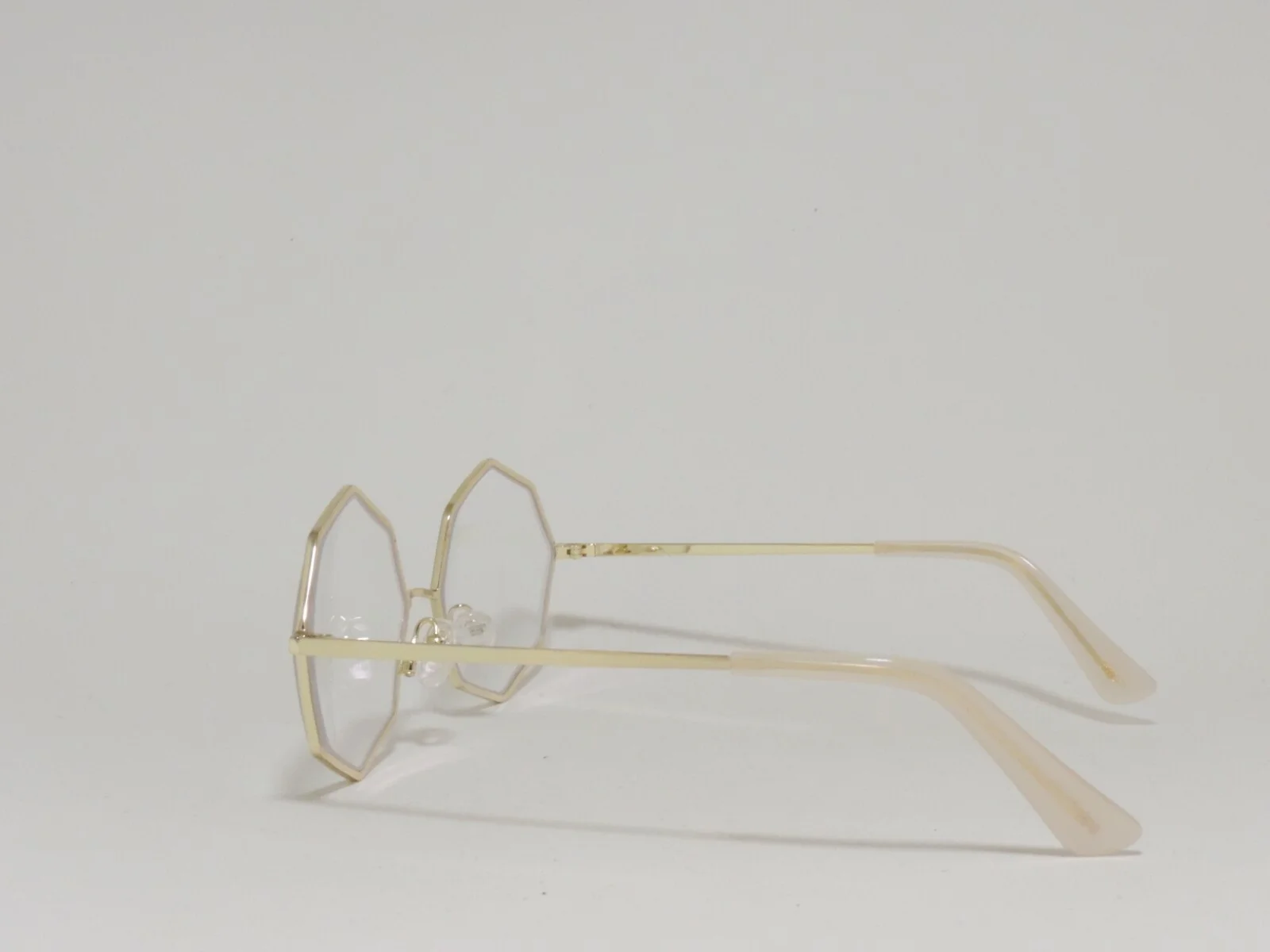 POLETTE PRISM OCTAGON GEOMETRIC METAL EYEGLASS FRAMES GOLD 48-13-136 NEW* 3