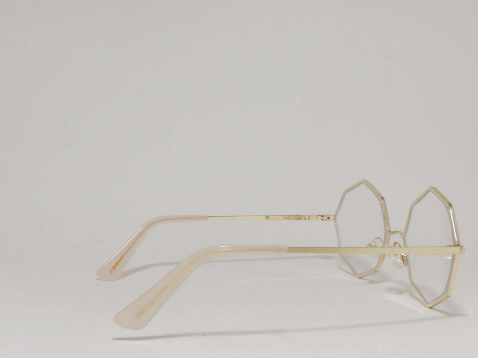 POLETTE PRISM OCTAGON GEOMETRIC METAL EYEGLASS FRAMES GOLD 48-13-136 NEW* 4