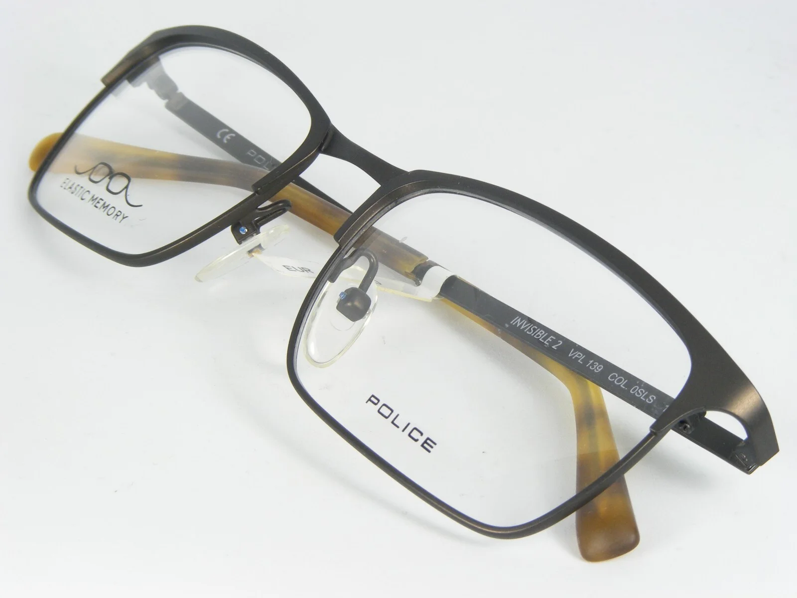 POLICE INVISIBLE 2 VPL 139 COL.0SLS BROWN BRONZE EYEGLASSES GLASSES 54-18-140mm 4