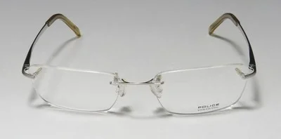 POLICE V2912 Q39 RIMLESS STAINLESS STEEL MADE IN ITALY BRAND NAME HOT EYEGLASSES 3