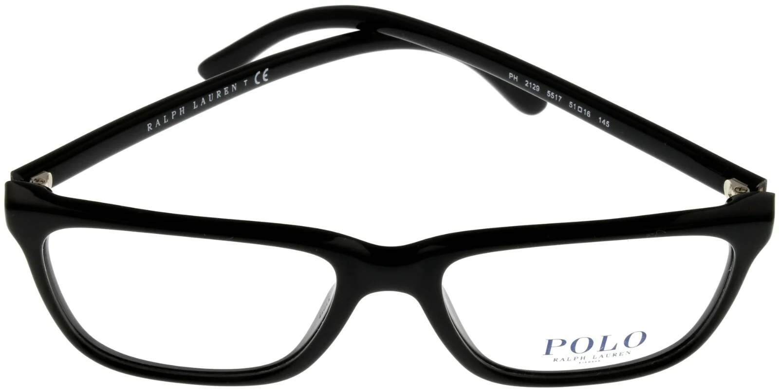 Polo Ralph Lauren Eyeglasses Frames PH 2129 5514 Black White Square 51-16-145 3