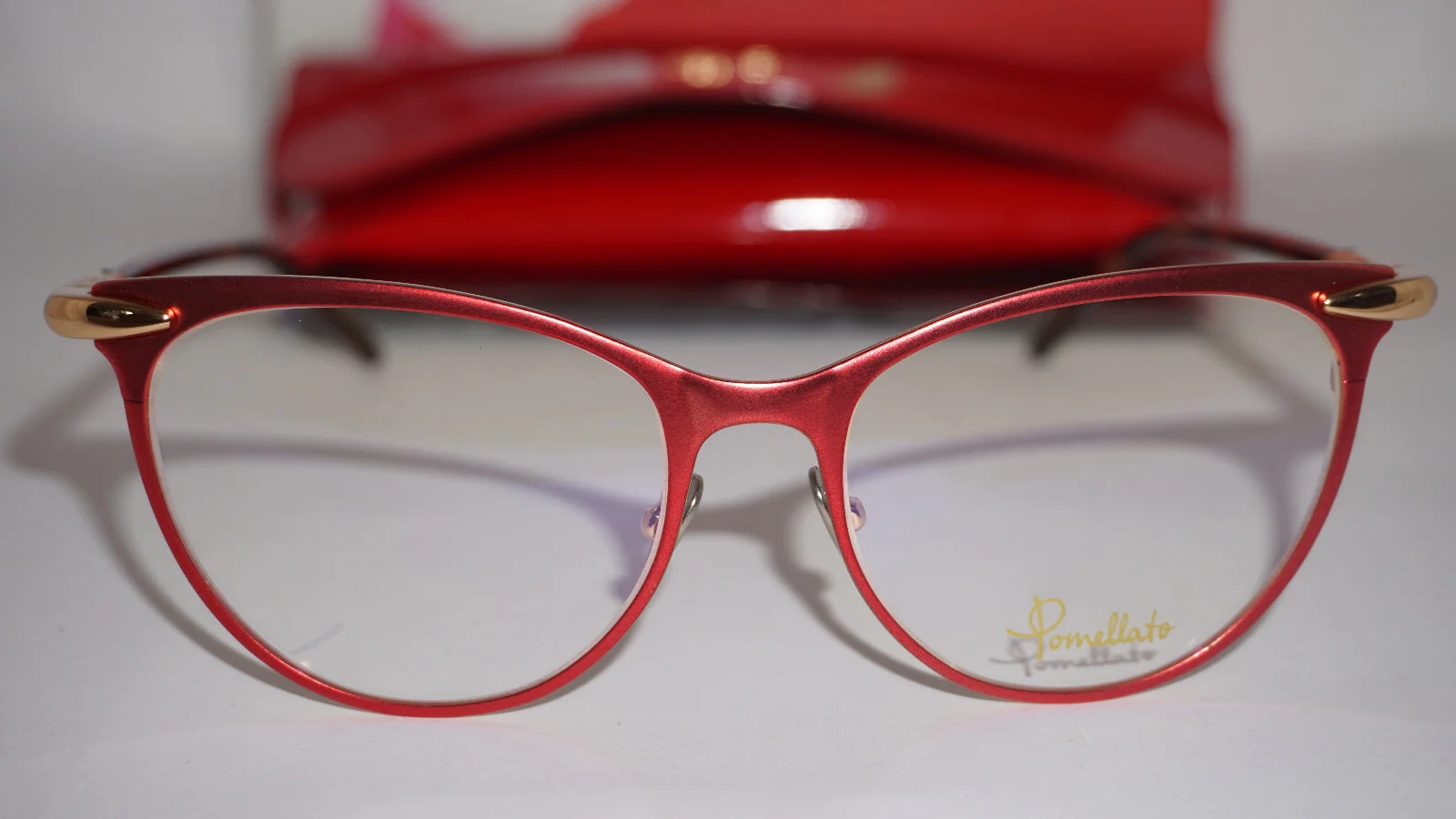 Pomellato New Eyeglasses Red Havana Transparent PM0051O 002 52 16 140 3