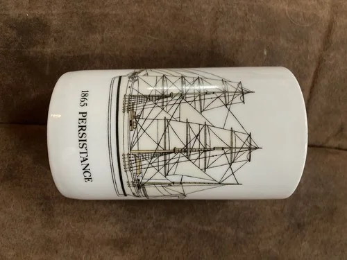 Porcelain Drink GLASS ~ Thomas - GERMANY ~ 1492 SANTA MARIA Antique Sailing Ship