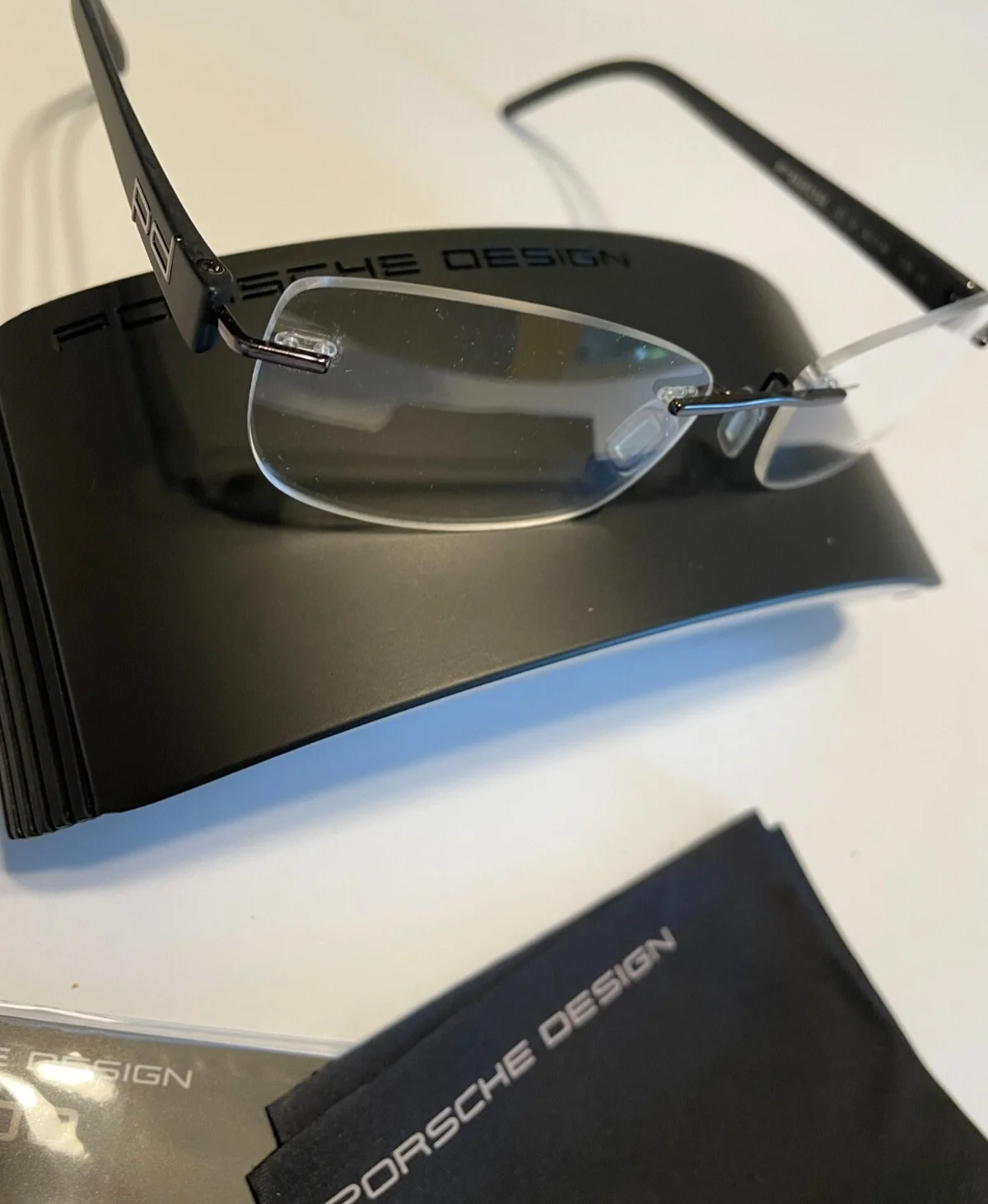 Porsche Design Eyeglasses P8205-C Tan Titanium Optical Rimless Frame 2