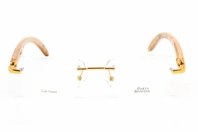 PORTA ROMANA 1954 100BUL Eyeglasses Light Wood Gold Frame 58mm 4